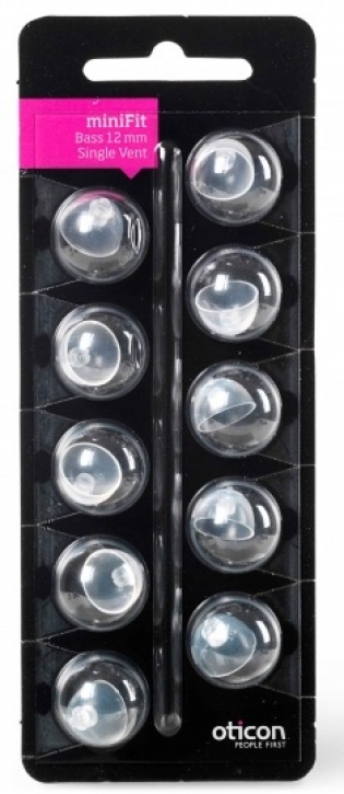 Oticon "miniFit" Schirmchen (Geschlossen, Bass Single Vent) Größe 12mm