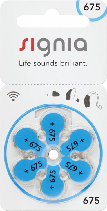 Hörgerätebatterien Sparpaket - Signia (ehem. Siemens) Typ 675 (60 Stück)