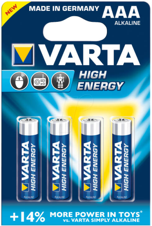 VARTA High Energy AAA 1,5V Alkaline Batterie (4 Stck.)
